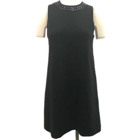 Isaac Mizrahi Black Shift Dress Beaded neckline EUC Medium Lined A-Line - Picture 10 of 10